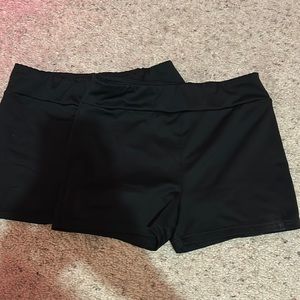 2 black pairs of dance or gymnastics spandex